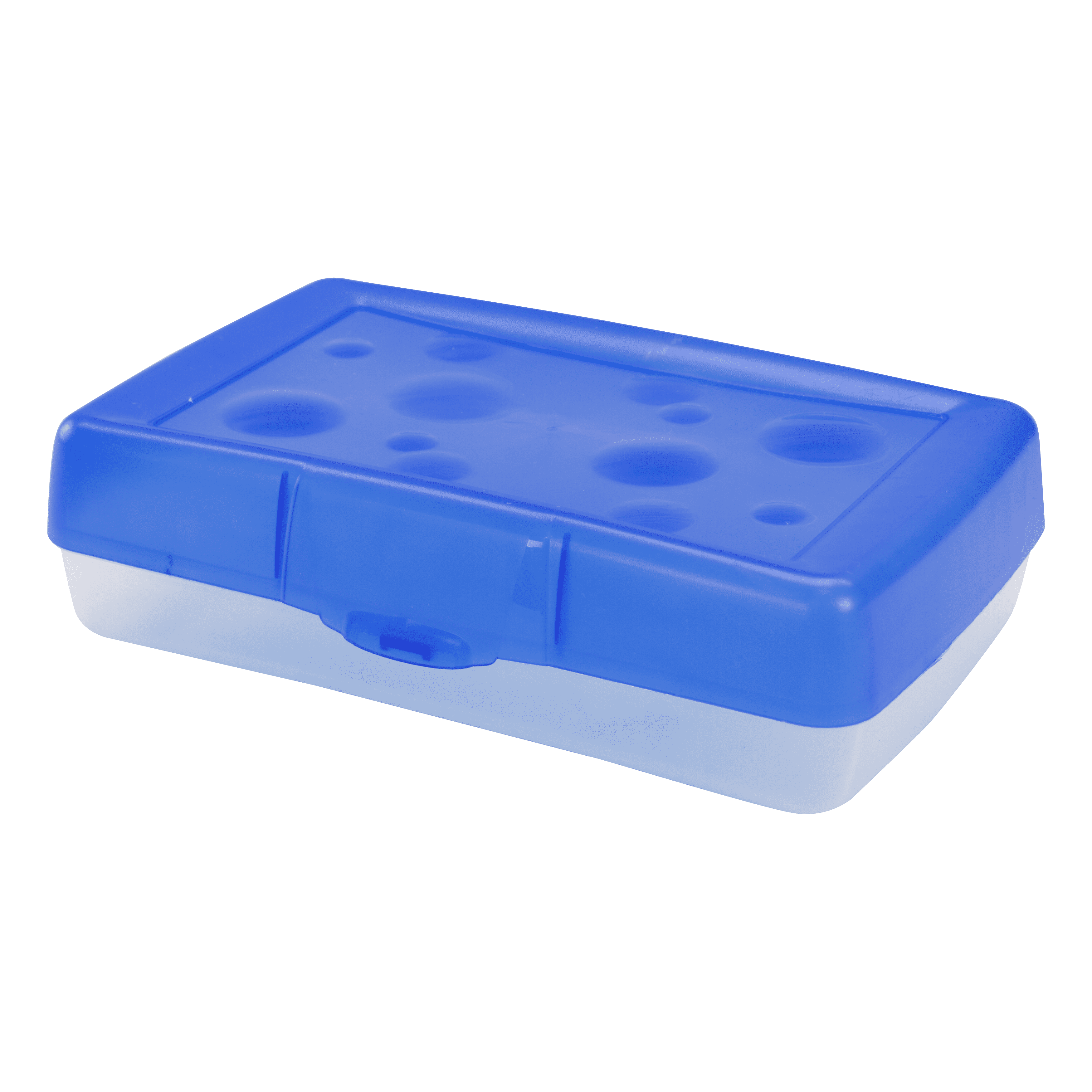 Storex boîte à crayons standard en plastique pour l’école primaire, 8,4 x 5,6 x 2,5 po, bleue, 1 unité