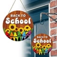 thumbnail image 1 of TIELUTT Plaque de Porte d'Enseignant 3D Personnalisée pour Porte de Classe, Plaque Signalétique d'Enseignant, Corde Extensible Transparente de Rentrée Scolaire, Guirlande de Perles avec Image de Vitrail de Jardin d'Eau Suspendue de Maman de Rentrée des Classes de 0,5 mm, 1 of 7