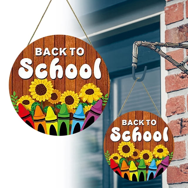 TIELUTT Plaque de Porte d'Enseignant 3D Personnalisée pour Porte de Classe, Plaque Signalétique d'Enseignant, Corde Extensible Transparente de Rentrée Scolaire, Guirlande de Perles avec Image de Vitrail de Jardin d'Eau Suspendue de Maman de Rentrée des Classes de 0,5 mm