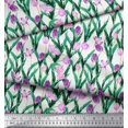 thumbnail image 3 of Soimoi Poly Georgette Fabric Leaves & Tulip Floral Print Sewing Fabric Yard 42 Inch Wide, 3 of 3