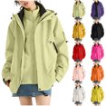 thumbnail image 1 of Sentmoon Ski Jacket Women Oversized Hooded Neck Long Sleeve Womens Winter Coat Zipper Solid Color Windproof Waterproof Women Clothes with Pockets Fall and Winter Soft and Comfortable for Sports, 1 of 8