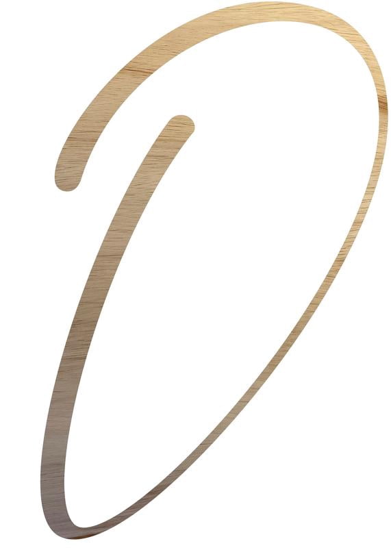 Unfinished Wood Letter D, Craft Alphabet 12'' Tall Wooden Letter Wall Décor, Bellany Script Font