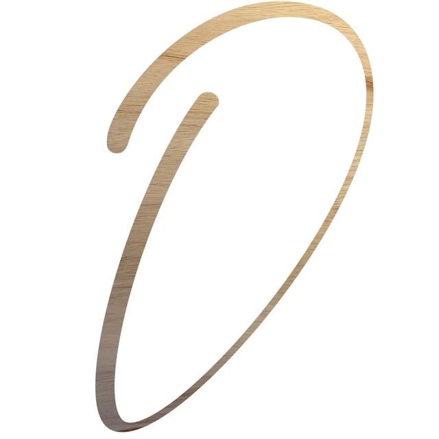 Unfinished Wood Letter D, Craft Alphabet 12'' Tall Wooden Letter Wall Décor, Bellany Script Font