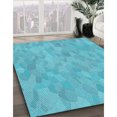 thumbnail image 3 of Ahgly Tapis de Zone Carré Lavable en Machine, Turquoise Foncé Vert, 8 Pieds Carré, 3 of 7