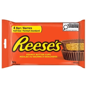 REESE'S Peanut Butter Cup Candy Pack of 4, 184g