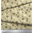 thumbnail image 3 of Soimoi Beige Rayon Crepe Fabric Paw Dog Printed Craft Fabric by the Yard 46 Inch Wide, 3 of 3