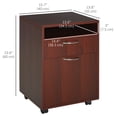 thumbnail image 3 of HOMCOM Vertical Filing Cabinet with Drawer Wheels, File Cabinet, Espresso, 3 of 10
