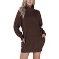 thumbnail image 2 of Robe Chandail Longue en Laine à Col Roulé Ample et Oversize pour Femme, 2 of 5