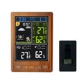 thumbnail image 1 of Tignapoo Station Météo Sans Fil Intérieur/extérieur avec Affichage Couleur, Phase de Lune, Sortie USB, Double Alarme et Rétroéclairage Réglable, Fini Grain de Bois (Piles Non Incluses), 1 of 6