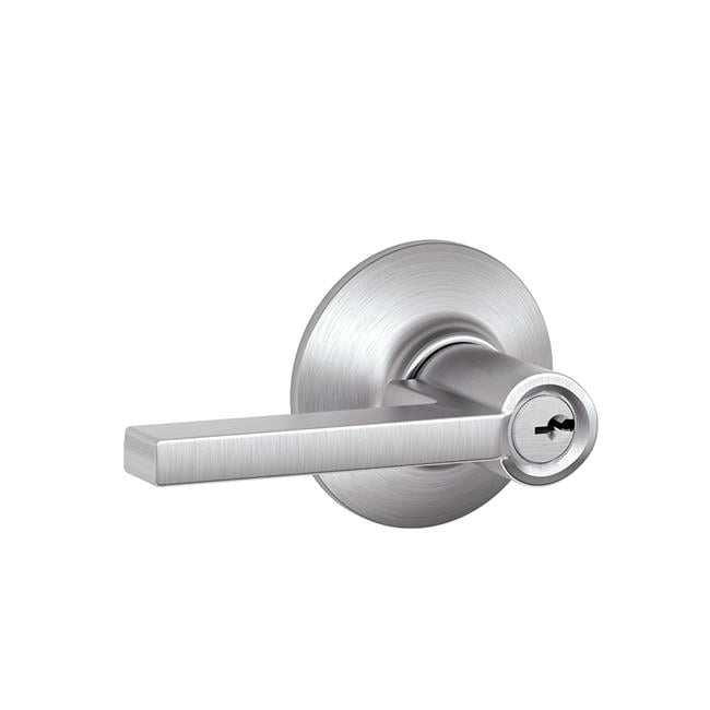 Schlage F51A LAT 626 Latitude Lever Keyed Entry - Satin Chrome