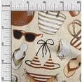 thumbnail image 2 of oneOone Tissu Popeline de Coton Marron pour Robe de Plage Tissu Imprimé au Mètre 42 Pouces de Large, 2 of 4