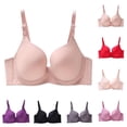 thumbnail image 1 of Sentmoon Bralettes for Women Plus Size Seamless Lift Adjustable Strap Push up Bra Thin Style Anti-Sagging Comfortable Solid Color Sleep Bras Comfy for Beach Vacation Beige 100C, 1 of 4