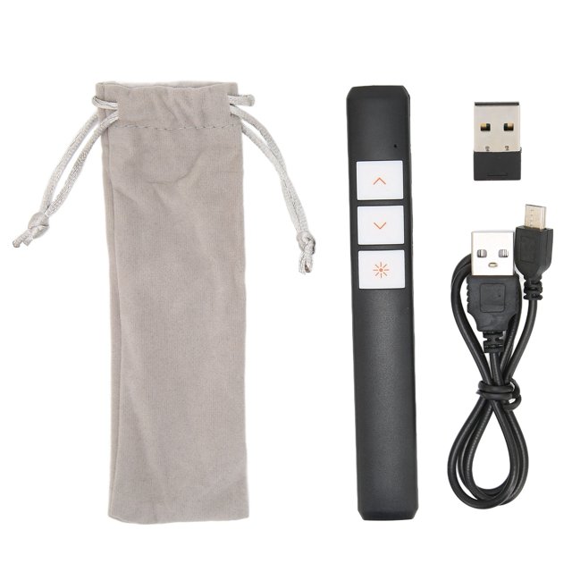 Présentation Clicker Ergonomique Portatif 2.4G Sans Fil USB avec Récepteur Câble de Données pour Réunion Discours Classe
