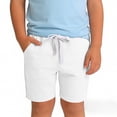 thumbnail image 1 of HOZADOIE Boys Basketball Shorts Pure Cotton Spring Summer Solid Color Elastic Drawstring Waist Breathable Casual Athletic Shorts with Pockets 1-11 Years, 1 of 6