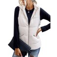 thumbnail image 4 of LSLJS Mode Femme T-Shirt Sans Manches Veste d'Hiver Extérieur Blouse à Fermeture Éclair Manteau Hauts, Gilets Extérieurs pour Femmes, 4 of 6