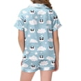 thumbnail image 5 of Ensemble de Pyjama en Satin pour Petites Filles, Ensemble de Pyjama pour Enfants à Boutons, Tenue d'Intérieur Classique, Pyjamas de Noël pour Enfants 8-10 Ans, 5 of 5