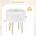 thumbnail image 3 of Gymax Faux Fur Vanity Chair Makeup Stool Furry Padded Seat Round Ottoman White, 3 of 10
