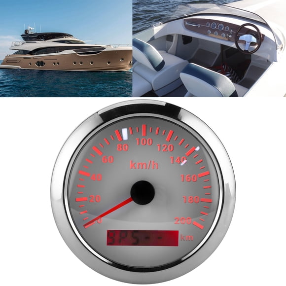 Compteur de Vitesse GPS 200 Km/h Odomètre Étanche pour Bateau Voiture Yacht Moto