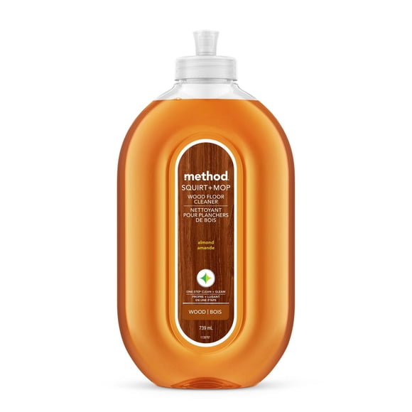 Method Squirt + Mop Hardwood Floor Cleaner, Natural Cleaner, Almond Scent, 739ml