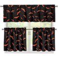 thumbnail image 1 of Halloween Bat Kitchen Curtains and Valances 3 Piece Set,Valance Curtains for Kitchen Windows Halloween Kitchen Curtains Tiers and Valances for Cafe Living Room Window Decoration, 1 of 5