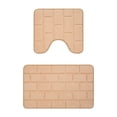 thumbnail image 2 of Bathroom Water Absorbing Door Mat, Non Slip Floor Mat, Polyester Fiber, Soft Comfortable, Easy to Clean, Fast Drying, 2-Piece Set for Toilet Shower Area, 2 of 6