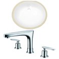 thumbnail image 1 of 19.5-in. W CUPC Oval Bathroom Undermount Sink Set In White - Chrome Hardware AI-22921, 1 of 6