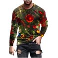 thumbnail image 3 of UVEASISHA Soldes Aujourd'hui Liquidation T-Shirts de Noël à Manches Longues pour Hommes Grande Taille T-Shirts Graphiques à Imprimé de Noël T-Shirts Nouveauté Décontractés à Col Rond Hauts Mode Urbaine Cool Vert TTG, 3 of 6