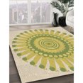 thumbnail image 3 of Ahgly Company Tapis d'Intérieur Lavable à la Machine, Carré, Transitionnel, Brun, Tapis de Zone, 3 Pieds Carré, 3 of 7