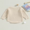 thumbnail image 4 of Nouveau-né Bébé Garçons Filles Pull Rompers Lettre Col Rond Manches Longues Tricot Combinaisons Automne Vêtements Bodysuits, 4 of 7