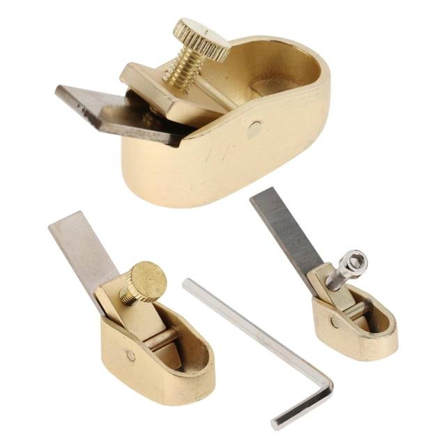 3x Brass plane Violin making luthier tool woodworking thumb plane Golden
