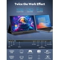 thumbnail image 3 of MagicRaven Portable Monitor, 15.6" 1080P FHD Laptop Screen Extender, Second Screen for Laptop/PC/Phones/PS45/X-Box with HDMI/USB C Port & Smart Cover - Open Box, 3 of 5
