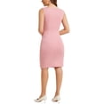 thumbnail image 3 of INSPIRE CHIC Robe Fourreau pour Femme Sans Manches à Encolure Bateau Robe de Bureau TP Rose Foncé, 3 of 6