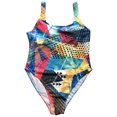 thumbnail image 3 of Maillot de Bain Imprimé Taille Ajourée Femmes Maillot de Bain Imprimé Femmes Grande Taille Polyester Tenue de Plage, Coloré, TG, 3 of 6