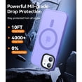 thumbnail image 4 of Entronix Étui Robuste pour iPhone 12, 12 Pro, Dos Mat Translucide, Étui Magnétique Solide, Violet, 4 of 5