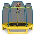 thumbnail image 1 of Patiojoy Trampoline Rond de 7 Pi pour Enfants, Lit de Saut avec Filet de Sécurité, Vert, 1 of 9
