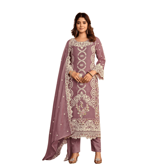 Custom Made Wedding Party Wear Women Dress Indian Handmade Straight Kurti, Pant With Dupatta