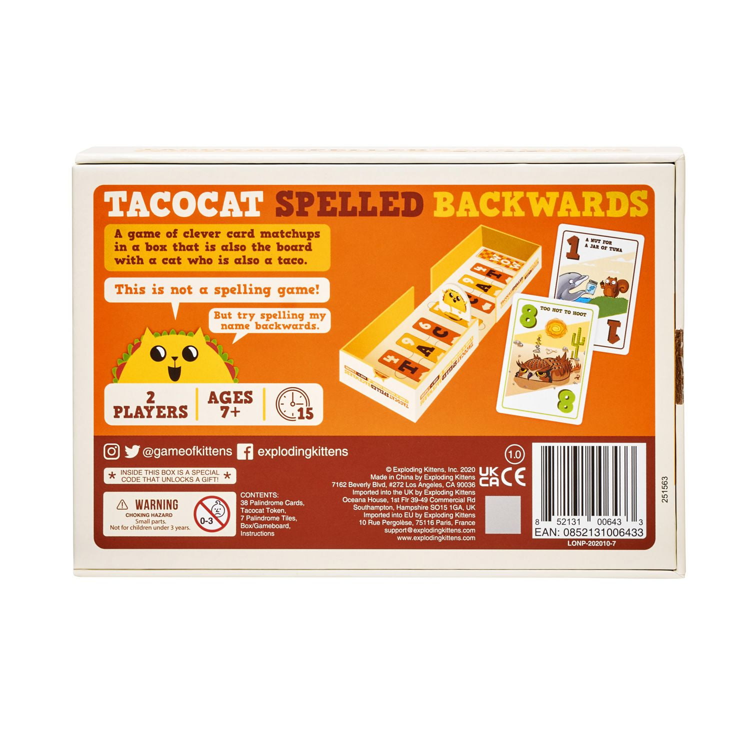 TACOCAT Spelled Backwards
