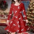 thumbnail image 2 of MIASHUI Robe de Fête Festive pour Filles avec Motif Enchanteur de Cerf et d'Arbre de Noël Rouge, 8-9 Ans, 2 of 5