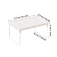 thumbnail image 2 of Expandable Stacking Cabinet Shelf Rack for Kitchen and Pantry | Folding Stackable Counter Organizer for Plates Cups Dishes and More in White, 2 of 5