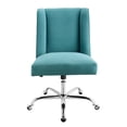 thumbnail image 2 of Linon Draper Upholstered Swivel Office Chair in Mermaid Blue, 2 of 14