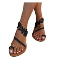 thumbnail image 4 of Dvkptbk Sandales Femmes Sandales d'Été pour Femmes à Enfiler Chaussure Plate Femme Bout Ouvert à Enfiler Pantoufle de Plage Chaussures pour Femmes, 4 of 6