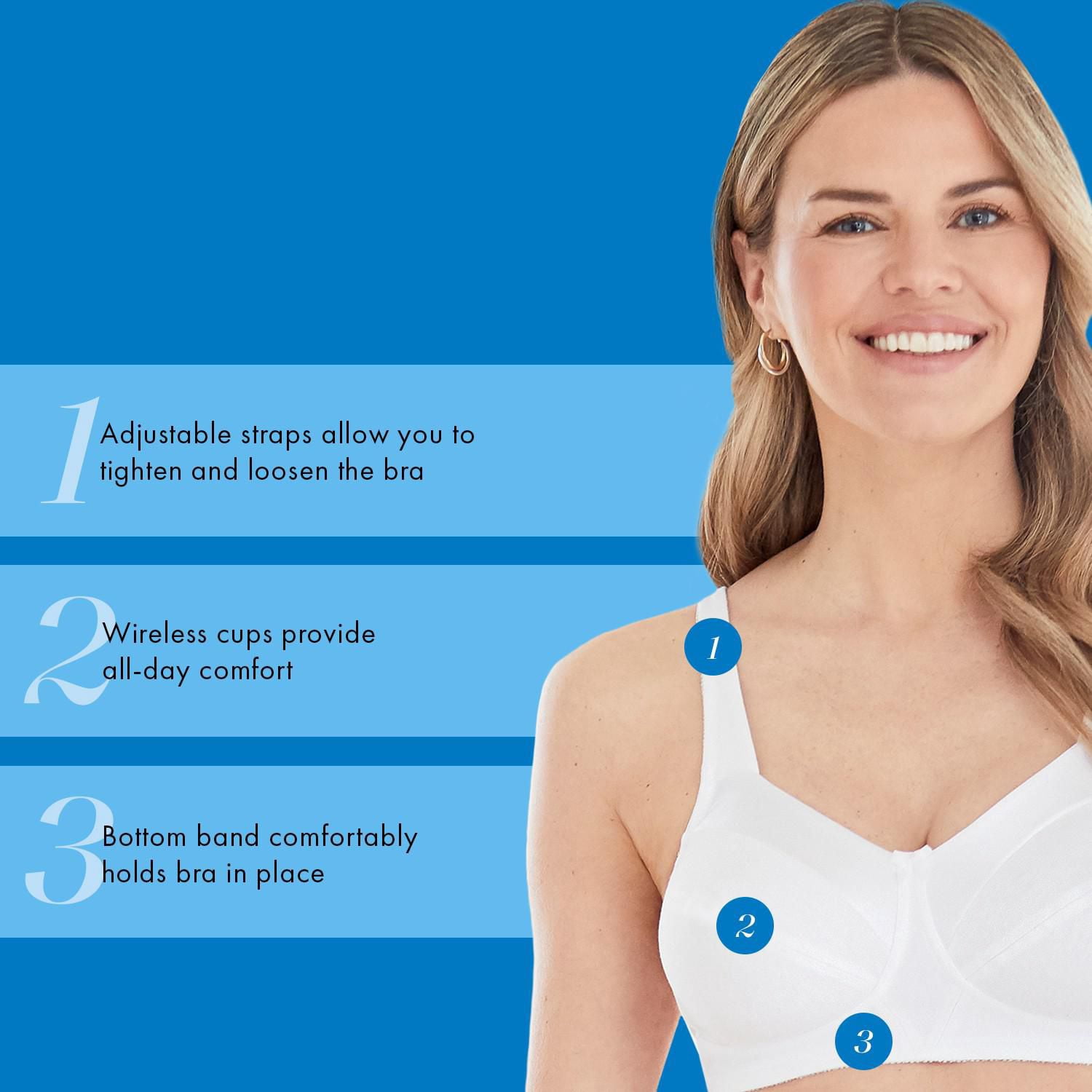 Bestform 9706715 Satin Trim Wireless Cotton Bra with Unlined Cups