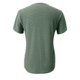 thumbnail image 5 of fheaev Eyelet Embroidery Tops For Women Tops Summer Spring Button V-Neck Tunic Tops Short Sleeve Business Blouses Shirts Casual Hollow Out Cute Tops, 5 of 5