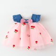 thumbnail image 2 of Robe de Princesse pour Bébé Fille avec Broderie de Cerises et Patchwork, 2 of 9