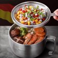 thumbnail image 3 of Stainless Steel Instant Noodles Soup Bowl Food Container with Lid Handle for Home Dormitory Use, 3 of 14