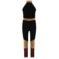thumbnail image 4 of Freebily Kids Girls Shiny Metallic Gymnastic Unitard Sleeveless Bodysuit for Training and Performance Red 16, 4 of 6