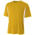 thumbnail image 1 of T-shirt à Manches Courtes A4 Jeune Performance de Refroidissement, Or/blanc, Grand, 1 of 1