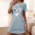 thumbnail image 2 of Amzcrzy Pyjamas pour Femmes Mode Imprimé Cœur Valentines Day Robe Décontractée Confortable à Manches Courtes Chemises de Nuit pour Femmes Valentines Day Cadeaux, 2 of 5