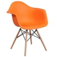 thumbnail image 1 of Alonza Series Green Plastic Chair with Wooden Legs, 1 of 7