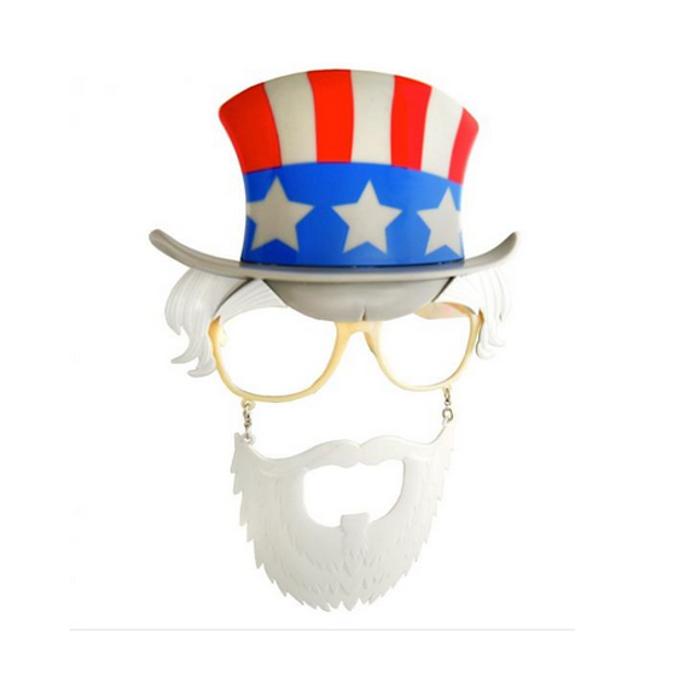 Uncle Sam Sunstaches Moustache Sunglasses Shades Liberty Costume Accessory